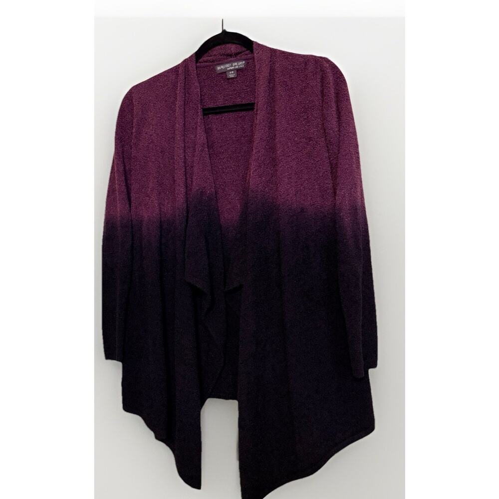 Barefoot Dreams Women's Bamboo Chic Lite Purple Ombre Cardigan Sweater Size Sm.